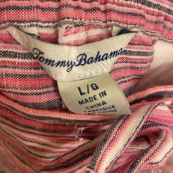 NWT Tommy Bahama Micronesia Stripe Short Pink Melon Linen Size Large - Picture 6 of 7